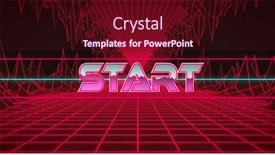  Presentation with digital image - PPT theme with image-of-start-text-over background and a wine colored foreground