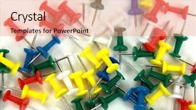  Presentation with stationary - Colorful theme enhanced with image of stationary nails backdrop and a coral colored foreground