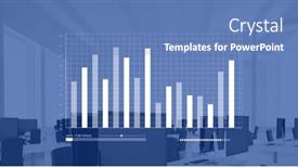  Presentation with computer processing - Presentation theme consisting of image-of-statistical-data-processing background and a teal colored foreground