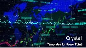  Presentation with data processing - Theme having image-of-statistics-and-financial background and a navy blue colored foreground