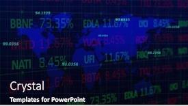  Presentation with processing - Slide set enhanced with image-of-statistics-and-financial background and a navy blue colored foreground