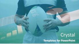  Presentation with digital statistics - Slides consisting of image-of-statistics-over-rugby background and a teal colored foreground