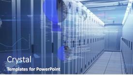  Presentation with servers - Presentation design featuring image-of-statistics-recording background and a ocean colored foreground