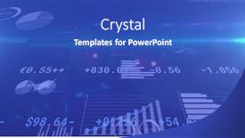  Presentation with digital finance - PPT theme consisting of image-of-stock-exchange-financial background and a cobalt blue colored foreground