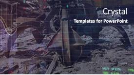  Presentation with technology economy - PPT theme having image-of-stock-market-data background and a wine colored foreground