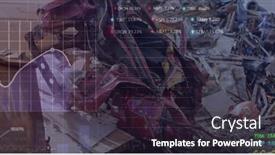  Presentation with technology economy - Presentation theme enhanced with image-of-stock-market-data background and a wine colored foreground