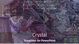  Presentation with technology economy - Presentation theme consisting of image-of-stock-market-data background and a wine colored foreground