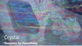  Presentation with technology economy - Slide deck featuring image-of-stock-market-data background and a gray colored foreground