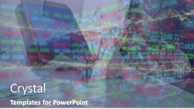  Presentation with technology economy - Slides consisting of image-of-stock-market-data background and a gray colored foreground