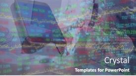  Presentation with technology economy - PPT layouts consisting of image-of-stock-market-data background and a gray colored foreground