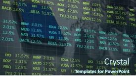  Presentation with technology economy - Slides with image-of-stock-market-data background and a tawny brown colored foreground