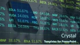  Presentation with technology economy - Presentation theme consisting of image-of-stock-market-data background and a tawny brown colored foreground
