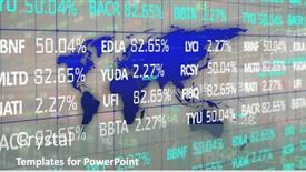  Presentation with technology economy - PPT layouts with image-of-stock-market-data background and a gray colored foreground