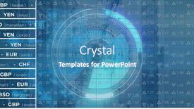  Presentation with scope - Presentation theme having image-of-stock-market-over background and a teal colored foreground