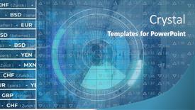  Presentation with scope - Presentation design with image-of-stock-market-over background and a teal colored foreground