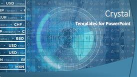  Presentation with scope - Slide set having image-of-stock-market-over background and a teal colored foreground