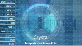  Presentation with scope - Slide set featuring image-of-stock-market-over background and a teal colored foreground