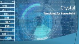  Presentation with scope - PPT layouts consisting of image-of-stock-market-over background and a teal colored foreground