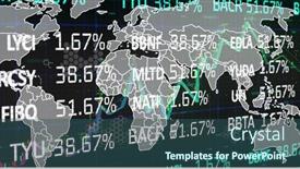  Presentation with market data - Slide set with image-of-stock-market-over background and a ocean colored foreground