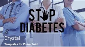  Presentation with diverse medical - Presentation design consisting of image-of-stop-diabetes-text background and a  colored foreground