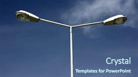  Presentation with street lighting - PPT theme consisting of image of street light background and a ocean colored foreground