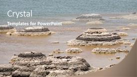  Presentation with western - Beautiful presentation design featuring image-of-stromatolites-lake-thetis backdrop and a gray colored foreground