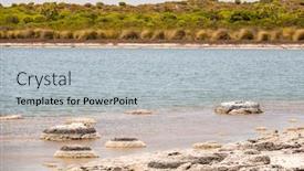  Presentation with western - Audience pleasing presentation consisting of image-of-stromatolites-lake-thetis backdrop and a light gray colored foreground