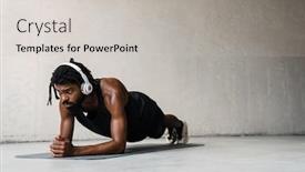  Presentation with exercise mat - Presentation design having image-of-strong-african-american background and a light gray colored foreground