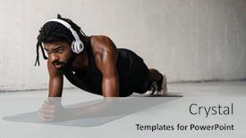  Presentation with exercise mat - Theme consisting of image-of-strong-african-american background and a light gray colored foreground