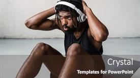  Presentation with exercise mat - Beautiful presentation theme featuring image-of-strong-african-american backdrop and a wine colored foreground