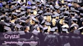 Presentation with ceremony - Colorful PPT theme enhanced with education future - image of students at graduation backdrop and a tawny brown colored foreground