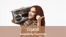  Presentation with cassette - Beautiful presentation theme featuring image of stylish african american backdrop and a coral colored foreground