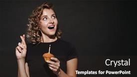  Presentation with hopeful - PPT layouts enhanced with image-of-surprised-happy-hopeful background and a dark gray colored foreground