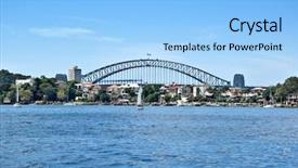  Presentation with sydney harbour bridge - Beautiful presentation theme featuring image of sydney harbour bridge backdrop and a  colored foreground