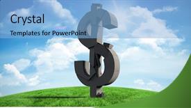  Presentation with blue green - Slide deck consisting of image of symbols against green background and a  colored foreground