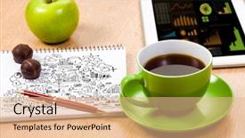  Presentation with sports table tennis two ping - Beautiful presentation theme featuring image of tablet pc apple backdrop and a  colored foreground