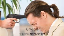  Presentation with murder - Audience pleasing presentation theme consisting of image of terrible scene of male s murder in the office backdrop and a coral colored foreground