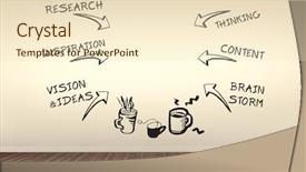  Presentation with composite - Cool new slides with image of text and arrow backdrop and a  colored foreground