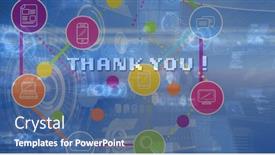  Presentation with social media network - Slide deck featuring image-of-thank-you-text background and a ocean colored foreground