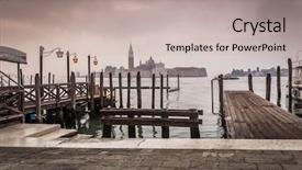  Presentation with venice - PPT theme consisting of image of the beautiful early background and a  colored foreground