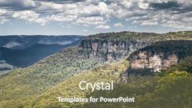  Presentation with blue mountain - Amazing PPT theme having image of the blue mountains backdrop and a violet colored foreground