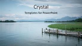  Presentation with bavaria - Presentation theme having image of the chiemsee in bavaria germany background and a light blue colored foreground