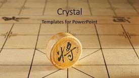  Presentation with chinese chinese - Amazing PPT layouts having image of the chinese chess backdrop and a coral colored foreground