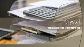  Presentation with forensic science document examination - Presentation theme having image-of-the-document-tray background and a gray colored foreground