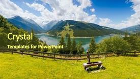  Presentation with awesome - Audience pleasing PPT theme consisting of image of the durlassboden reservoir backdrop and a tawny brown colored foreground