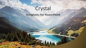  Presentation with salzburg - Slides with image of the durlassboden reservoir background and a light blue colored foreground