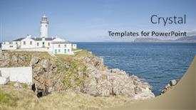  Presentation with ireland - Beautiful PPT theme featuring image of the fanad head lighthouse in ireland backdrop and a light blue colored foreground