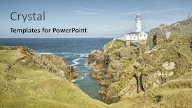  Presentation with ireland - Beautiful slides featuring image of the fanad head lighthouse in ireland backdrop and a light blue colored foreground