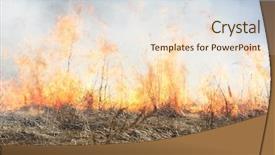  Presentation with forest fire - Presentation theme having image of the forest fire background and a sky blue colored foreground