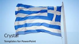  Presentation with greek - Cool new slide set with image of the greek flag backdrop and a light blue colored foreground
